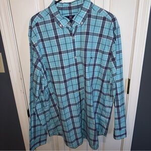 Vineyard Vines Plaid Button-Down Classic Fit Tucker Shirt - Aqua & Navy
